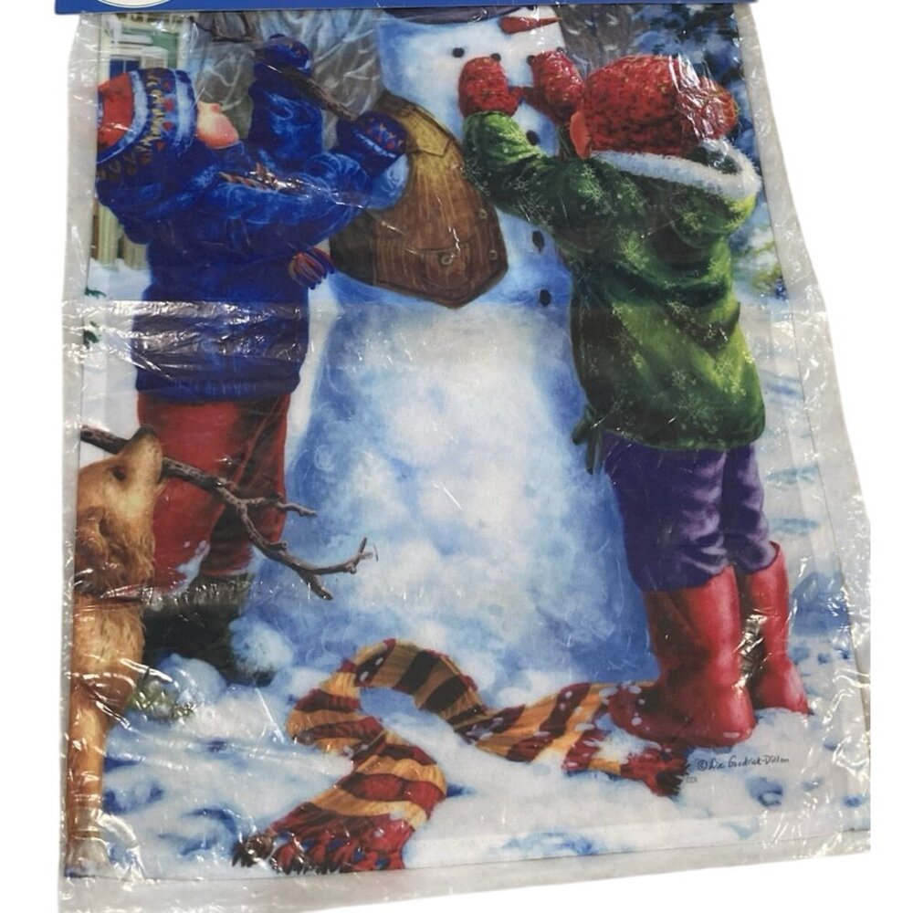 Snowman Christmas Garden Flag Holiday Party Banner Children Winter Decor Nature